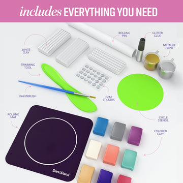 Dan&Darci Craft 'n Clay - Jewelry Dish Making Kit for Kids Ages 8-14 Year Old - Best DIY Arts & Crafts Kits - Birthday Gifts - Creative Toys