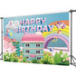 5 * 3FT Rainbow Dollhouse Birthday Party Backdrop Decorations,Rainbow Dollhouse Theme Party Supplies