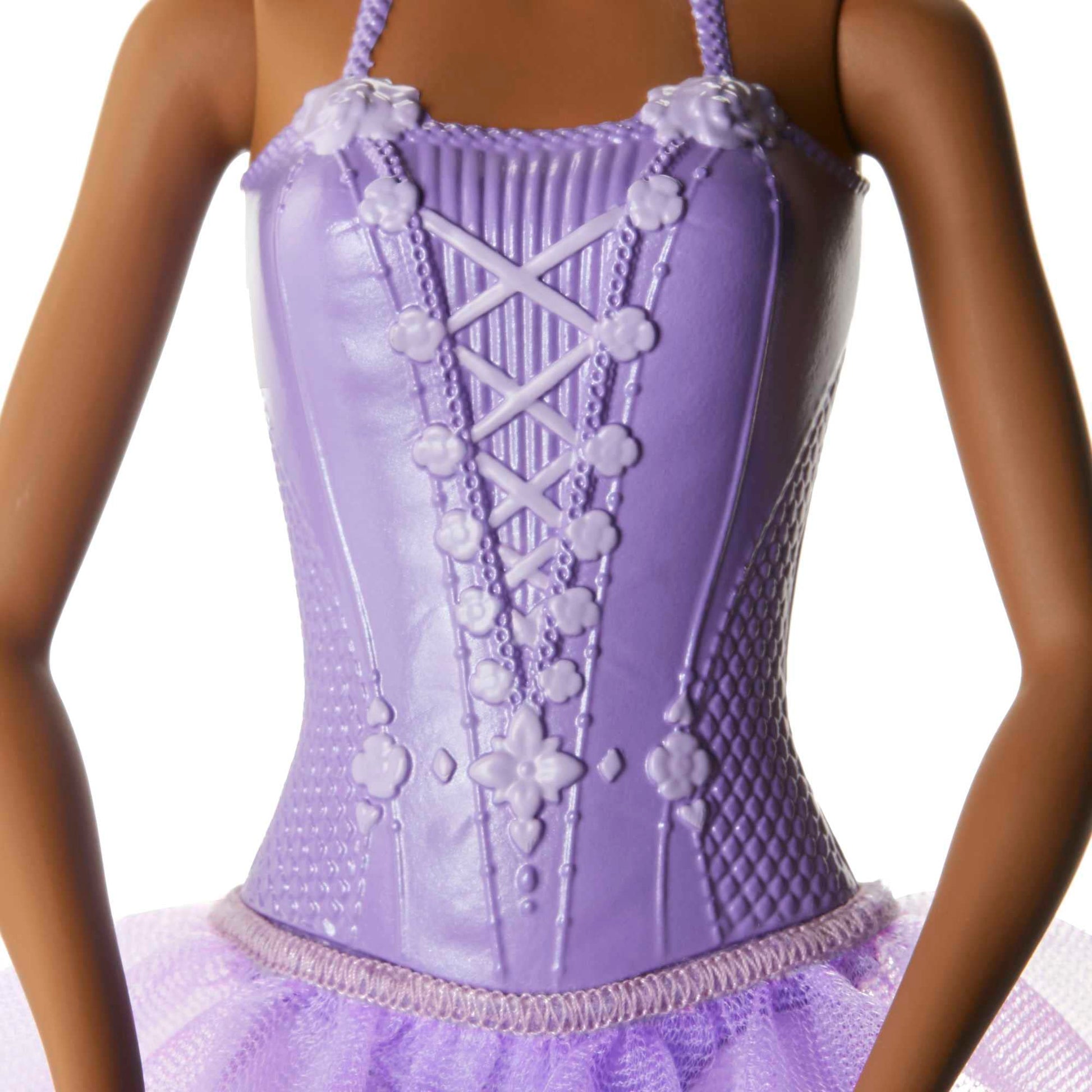 Barbie Ballerina Doll, Brunette Wearing Removable Purple Tutu, Sculpted Toe Shoes & Ballet Arms