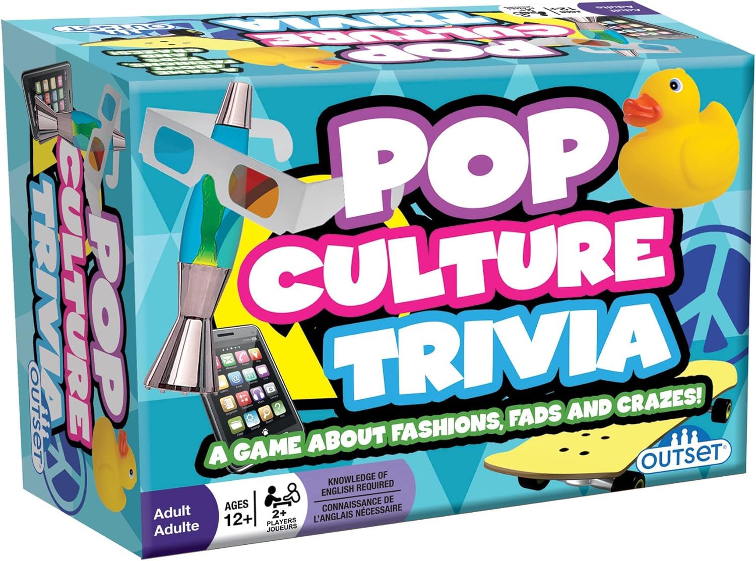 Outset Media Pop Culture Trivia Game - Party Game - Family Game - Travel Game - Fun and Easy to Play - 1200 Trivia Questions - For 2 or More Players