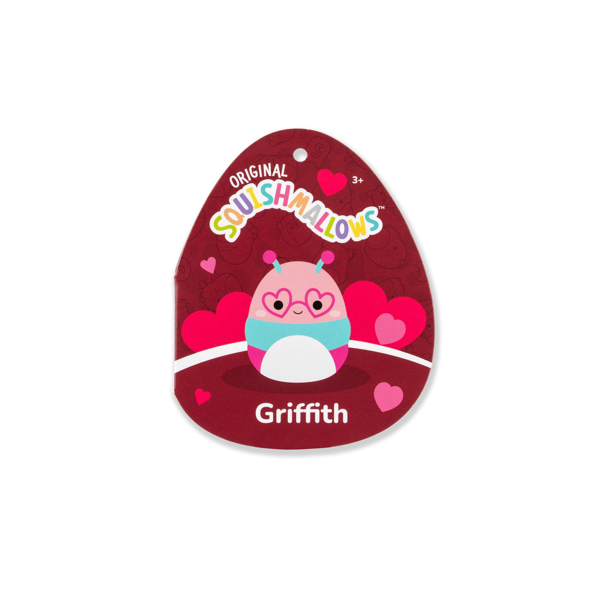 Squishmallows Original 8in Axel The Purple Beetle + 8in Griffith The Peach Bookworm - Official Jazwares Valentine’s Plush 2-Pack (Little)