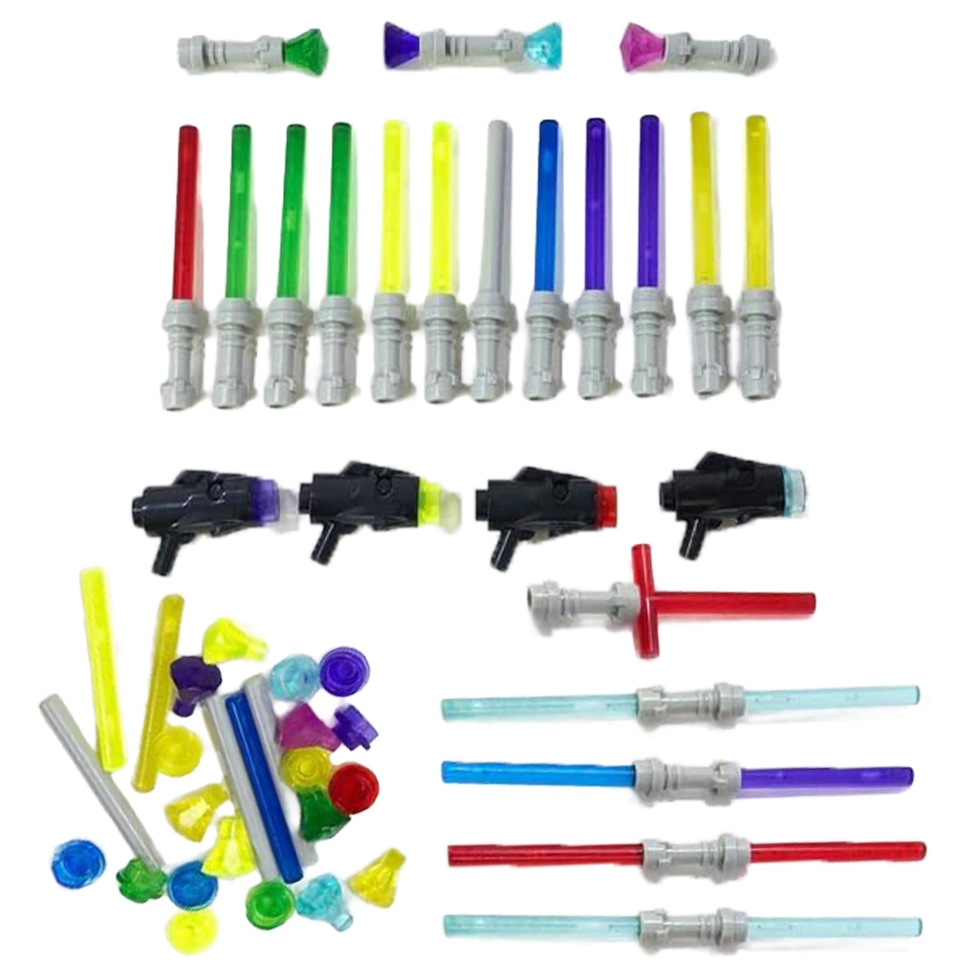 Brick Loot Light Sword & Blaster Pack Building Block Accessories Compatible to Most Minifigures, Tactical Gear Armor Equipment Custom Accessories