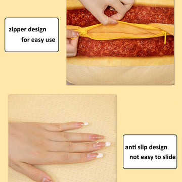funnykitten Hamburger Plush Pillow, 3D Simulation Cheeseburger Pillow Burger Plush Hugging Pillow Cushion Funny Food Plush Pillows Toy for Home Decor