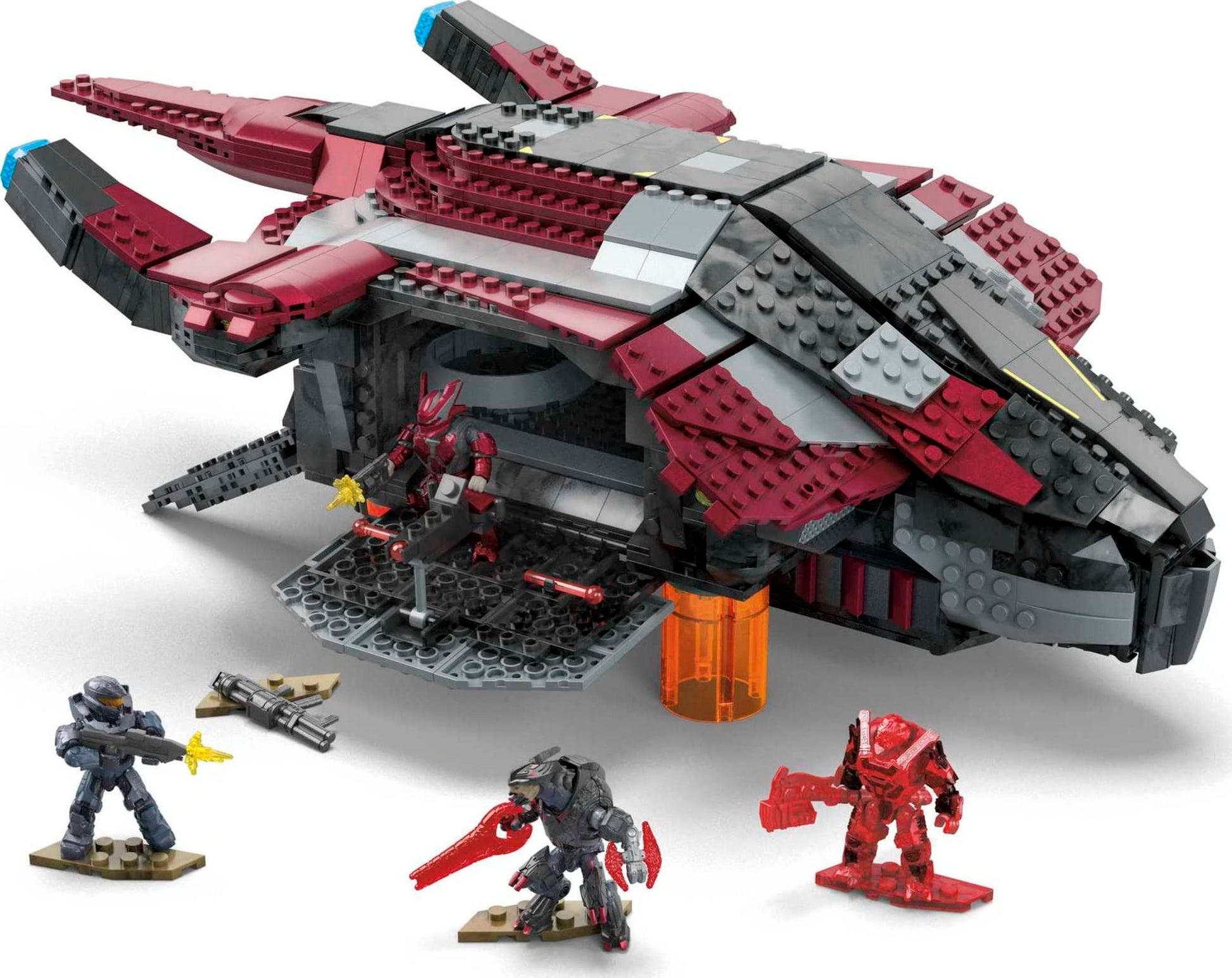 MEGA Halo Infinite Toy Building Sets, Banished Phantom Aircraft with 1214 Pieces, 4 Micro Action Figures and Accessories, for Collectors