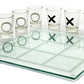 Matty's Toy Stop Tic-Tac-Toe, Three in A Row Shot Glass Drinking Game with 9 Shot Glasses and Glass Game Board (10" x 10")