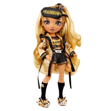 Rainbow High Slumber Party Fashion Doll and Playset w/ 2 Outfits Choose from Brianna Dulce, Marisa Golding, Robin Sterling (Marisa Golding)