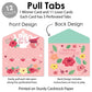 Big Dot of Happiness Floral Let's Par-Tea - Garden Tea Party Game Pickle Cards - Pull Tabs 3-in-a-Row - Set of 12
