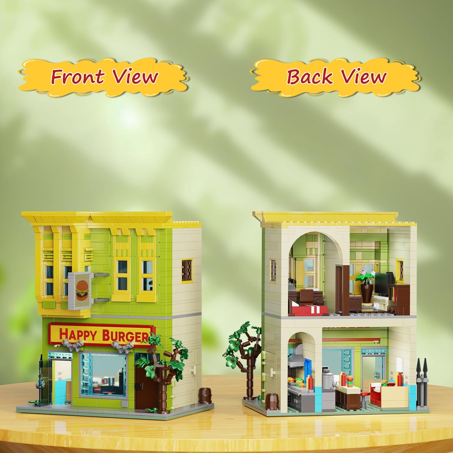 Happy Burgers House Building Set, The Bob's House Kuchi Kopi Building Blocks Toys Set Compatible with Lego, Great Gift and Collectibles Set