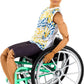 Barbie Ken Fashionistas Doll #167 with Wheelchair & Ramp Wearing Tie-Dye Shirt, Black Shorts, White Sneakers & Sunglasses, Toy for Kids 3 to 8 Years