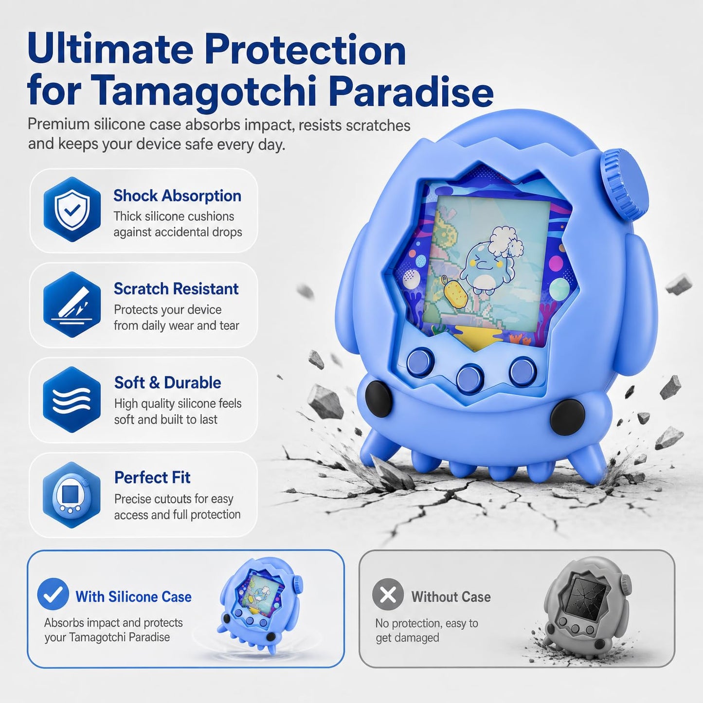 Ultimate Protective Cover for Tamagotchi Paradise,Shockproof, Scratch-Resistant & Super Soft Silicone Case with Secure Lanyard for Tamagotchi Cover