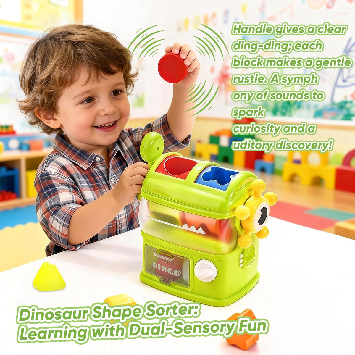 Shape Sorter Toys for Kids 1 2 3 Years Old, Sensory Learning Montessori Toy