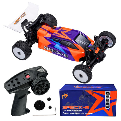 HOBBYPLUS Speck B 1/24 2WD Mini RC Car - RTR RC Buggy, Fast Mini Racing Buggy, Brushless Ready with Oil-Filled Shocks - Indoor Remote Control Car