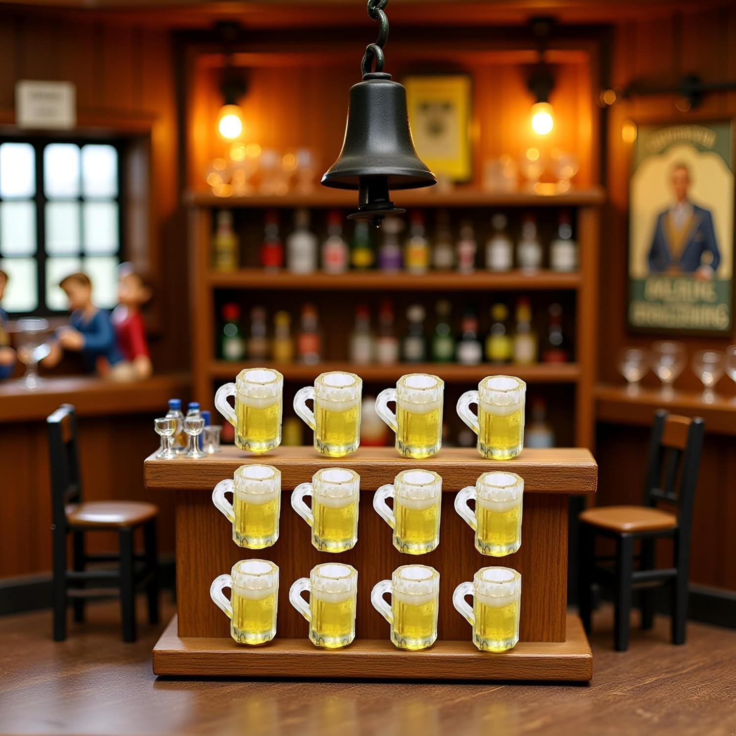 12Pcs Beer Cup, Miniature Cups, Dollhouse Mug Model for Miniature Dollhouse Accessories with Realistic Looking Beer Practical Processed Party