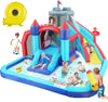 WHUBEFY Bounce House,Inflatable Water Slides for Kids with Blower,Water Bounce House Water Park for Kids Backyard,Waterslide Splash Pool,Water