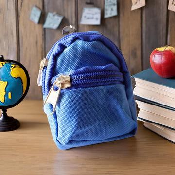 Blue Mini Doll Backpack School Bag Model Dollhouse School Accessory for 1/6 Scale Décor,Simulation Mini School Bag Model, for Doll House Furniture