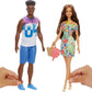 Barbie & Ken Fashions 2-Pack Clothing & Accessories Set, 1 Tropical Dress & Tote for Barbie Doll & 1 Tropical Shirt & Shorts Outfit with Shoes for Ken