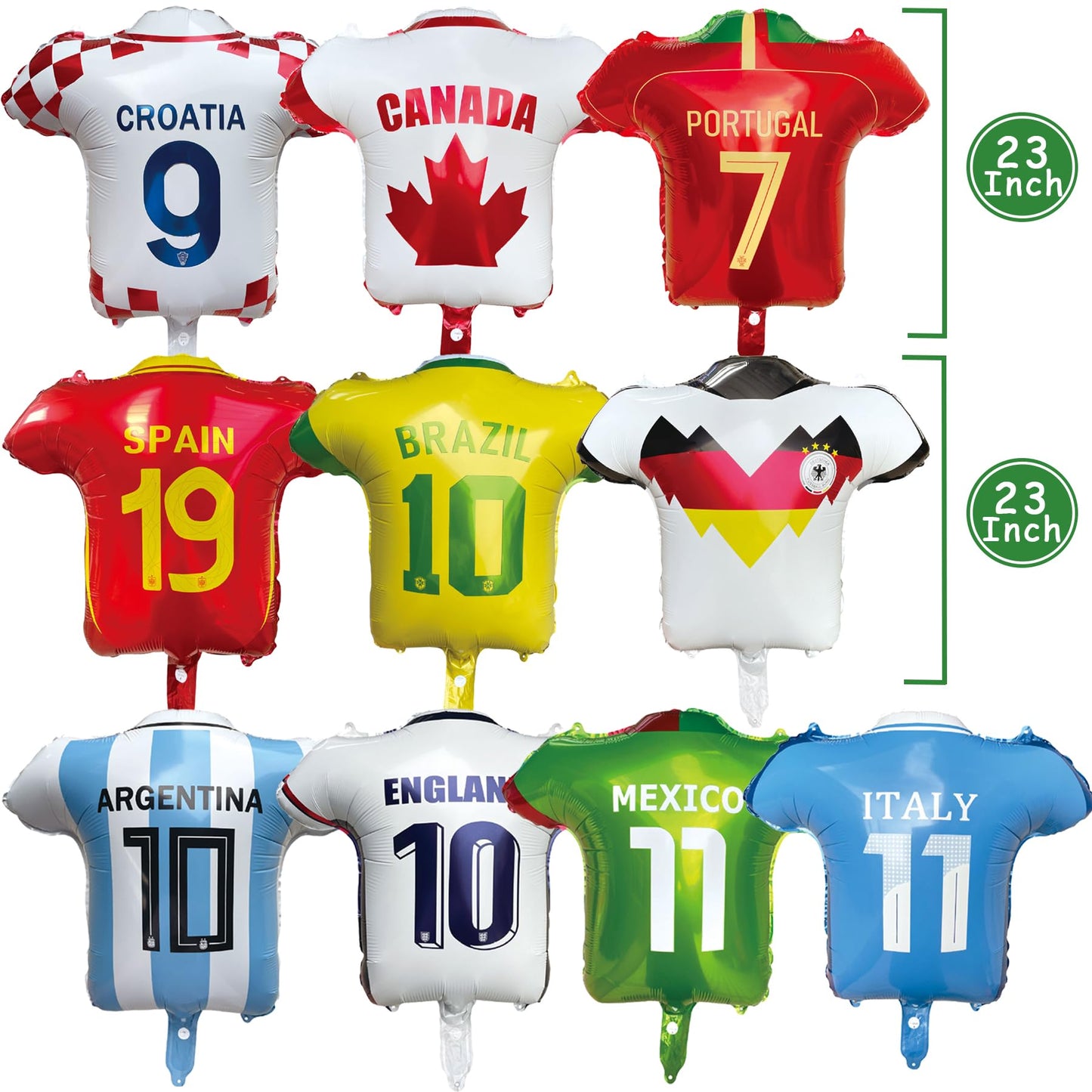 Soccer Jersey Foil Balloons 2026 World Soccer Tournament Jersey Balloons Decorations, Soccer Cup 2026 Mylar Balloons Party Supplies Decorations