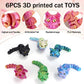 Hsodnr 3D Printed Animals, 3D Printed Cat Figures, Decorative 3D Printed Stuff for Home and Office, Perfect Desk Pets for All Age (6pcs)