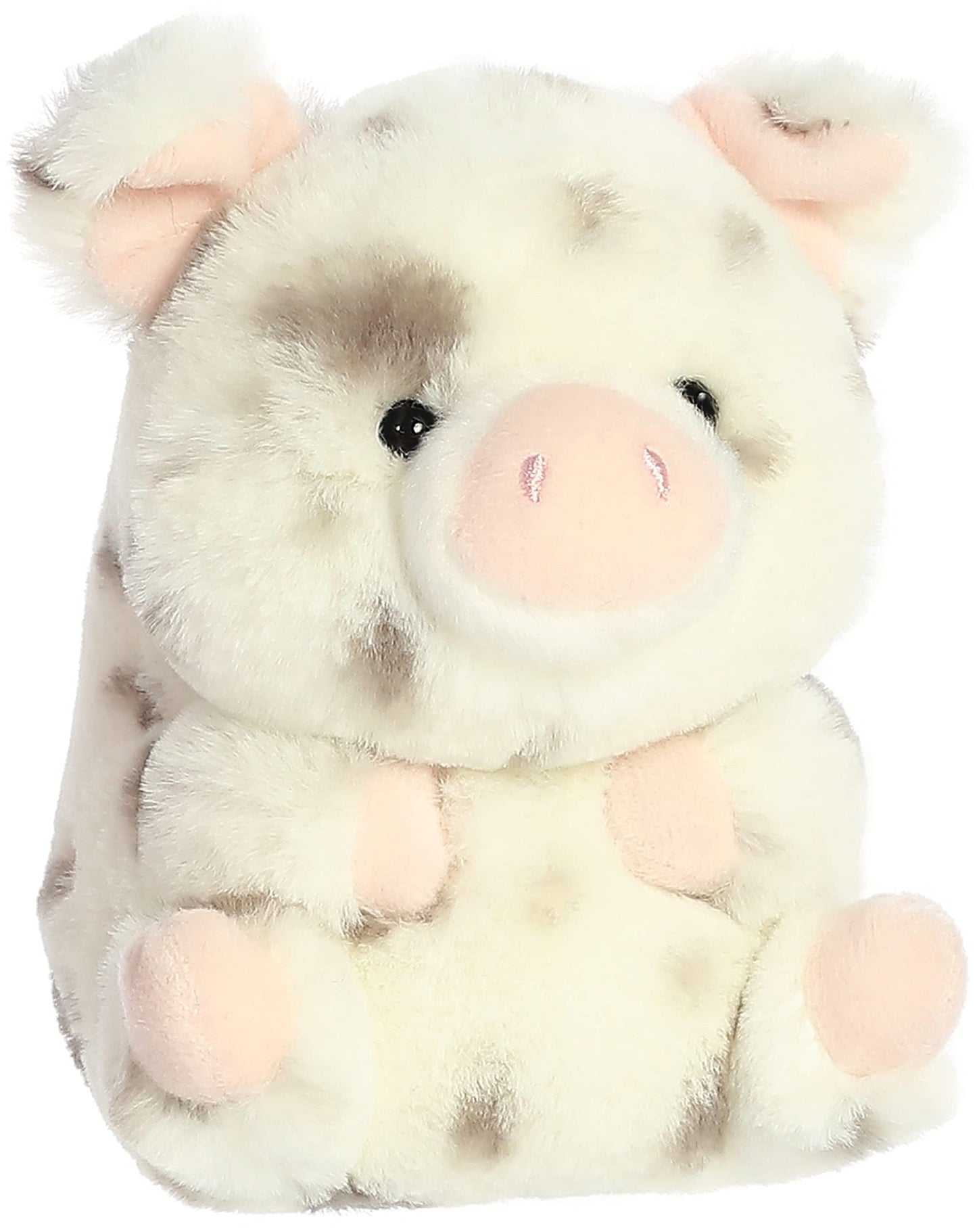 Aurora® Playful Rolly Pet™ Periwinkle Pig™ Stuffed Animal - Compact Size For On-the-Go Fun - For Adults, Kids, Birthdays, and Anniversaries - White 6