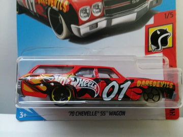 Hot Wheels 2018 50th Anniversary HW Daredevils '70 Chevelle SS Wagon, Red
