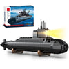 Amoyasite Nuclear Submarine Building Set, 1498 Pcs WWII Military Military Battleship Model with LED Lights, Display Stand, Home Office Decor