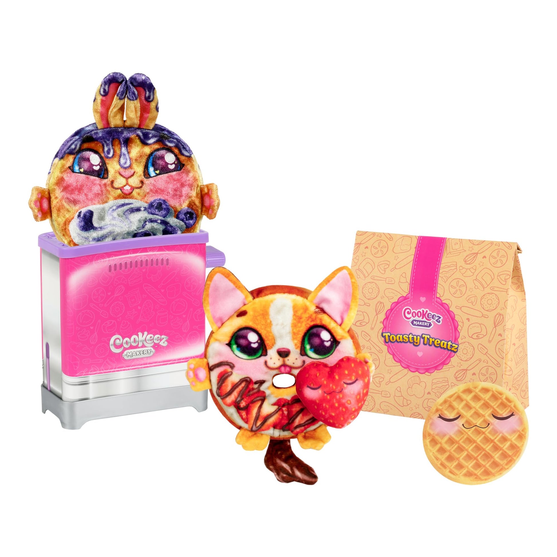 Cookeez Makery Toasty Treatz Toaster with Scented Plush - 2 Pack; Make A Soft and Squishy Surprise Plush Friend. Pop-in-Bread and See A Surprise Plush