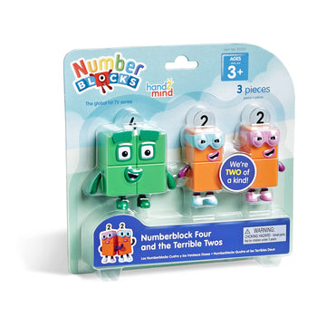 hand2mind Numberblock Four and the Terrible Twos, Cartoon Action Figure Set, Toy Figures, Play Figure Playsets, Small Figurines for Kids, Number Toys