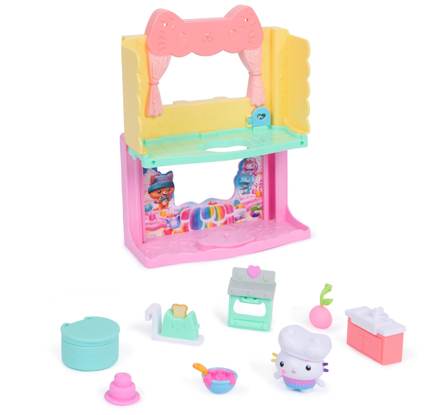 Gabby's Dollhouse The Movie, Cakey's Sparkling Cupcake Cooker, Figure Dollhouse Accessories, Toys for Girls Ages 3 and Up (Spin Master 6074281)