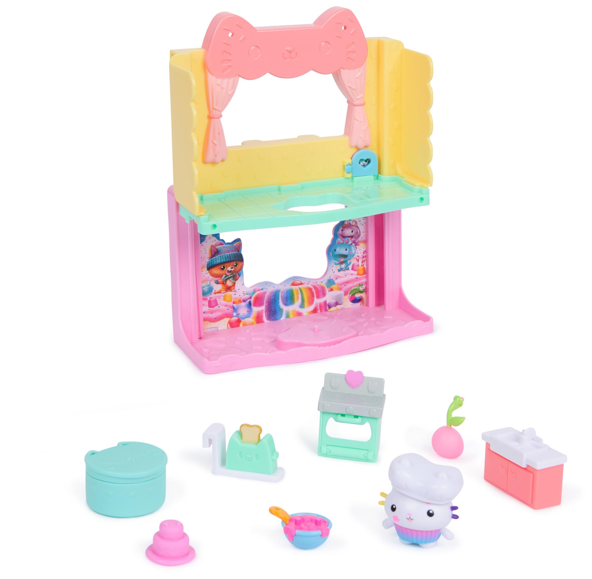 Gabby's Dollhouse The Movie, Cakey's Sparkling Cupcake Cooker, Figure Dollhouse Accessories, Toys for Girls Ages 3 and Up (Spin Master 6074281)
