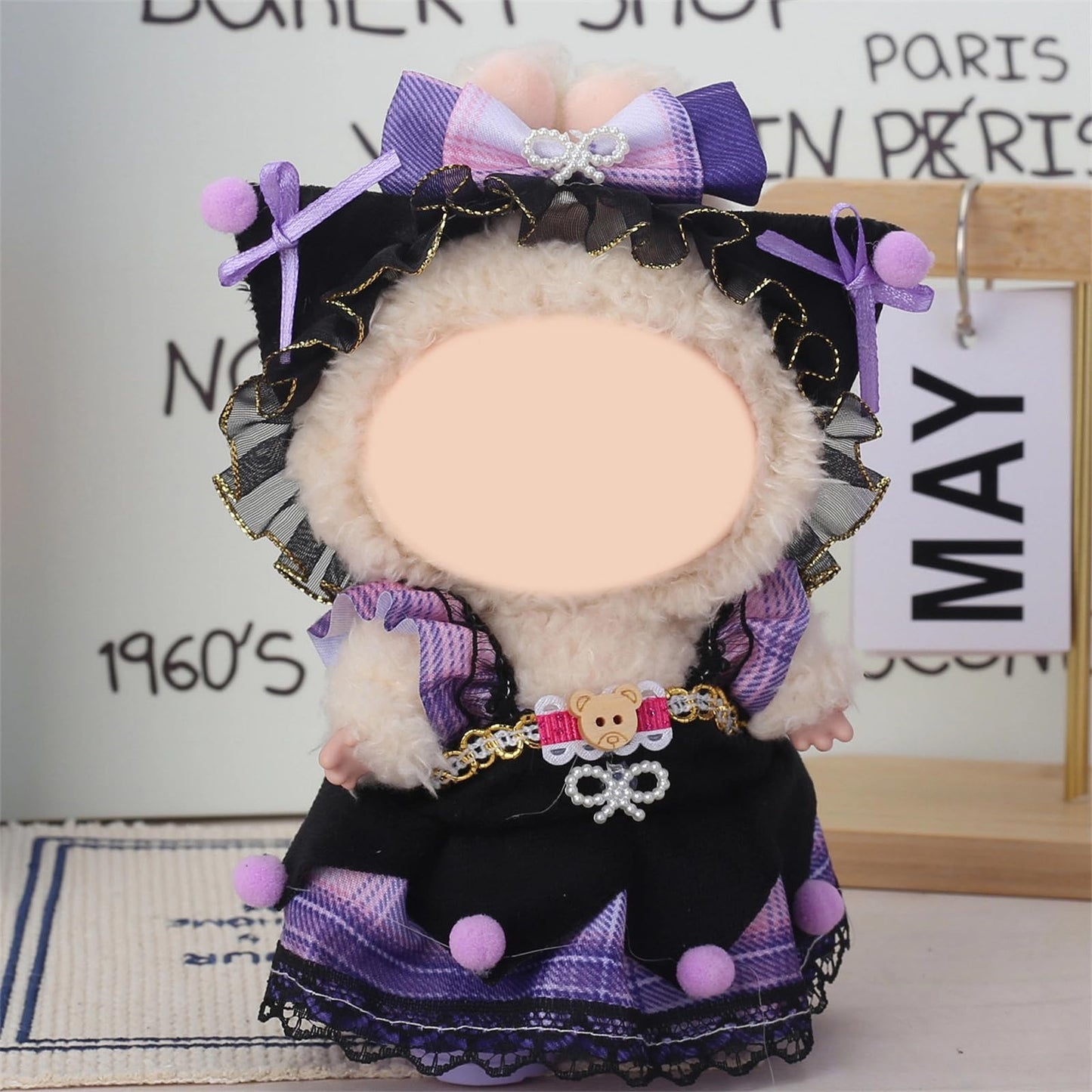 6 Pack Doll Clothes for LABUBU 17cm Doll, Exquisite Luxury Designer Outfits with Hats & Accessories, Cute Doll Clothing Set Suitable for Dress up