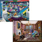 Bits and Pieces - Value Set of Two 1000 Piece Jigsaw Puzzles for Adults - Murder at the Museum, Murder at Bedford Manor - Mystery Jigsaw Puzzle by