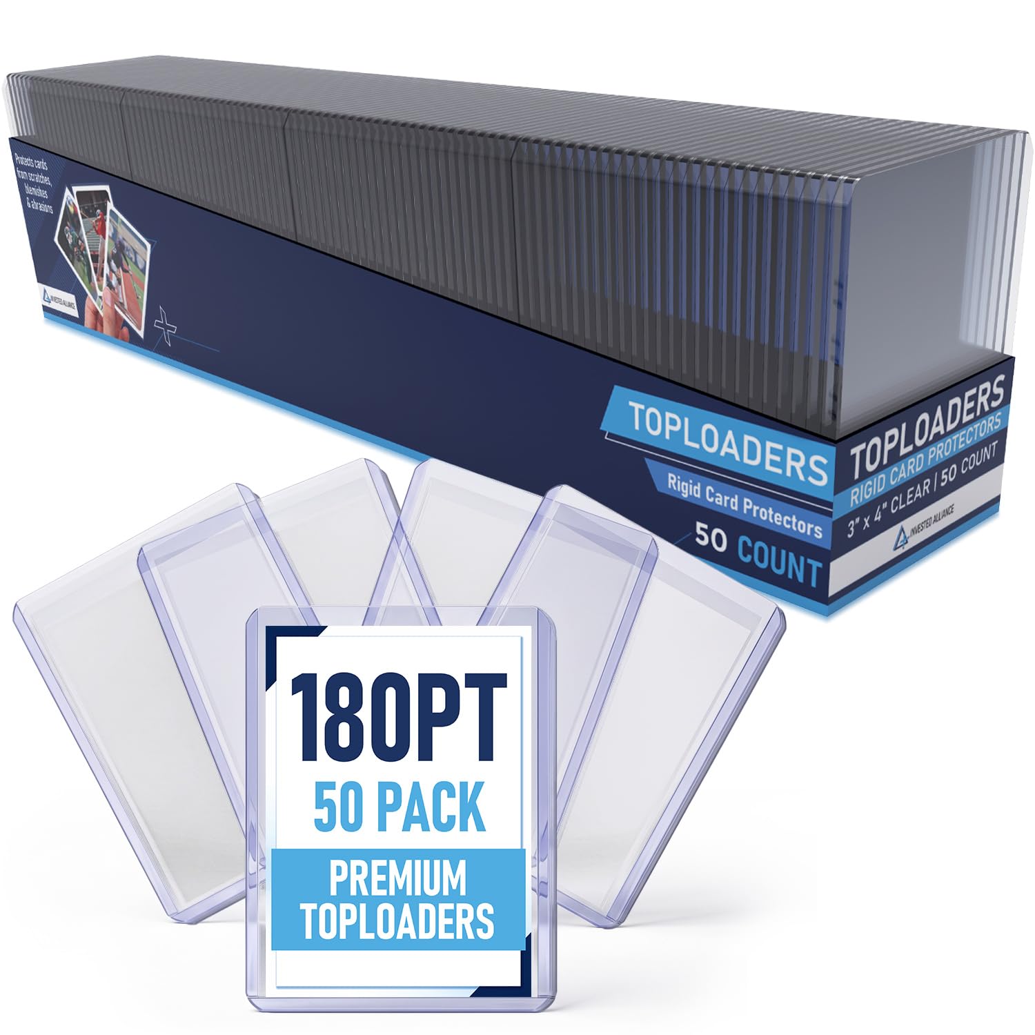 Premium Seamless 20PT - 360PT Thick Top Loaders for Cards | Top Loader Card Holder, Baseball Card Sleeves Hard Plastic, Hard Trading Cards Sleeves