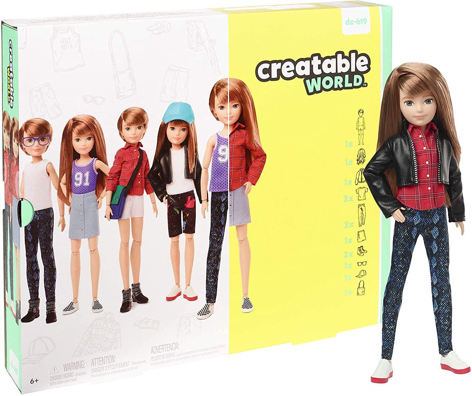 Creatable World Deluxe Character Kit Customizable Doll, Copper Straight Hair
