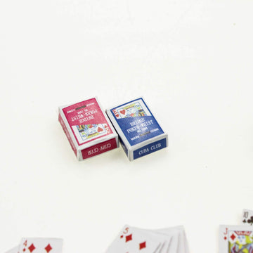SXFSE 1:12 Dollhouse Scale Miniature Games Poker Playing Cards, Mini Playing Cards Mini Decks Game Cards (2pc K)