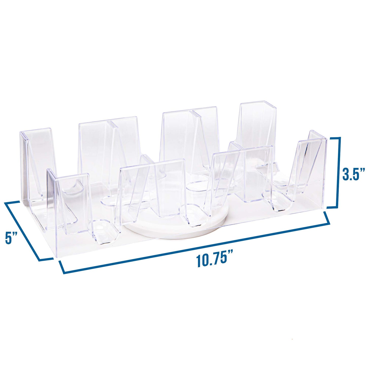 Brybelly Elite Rotating Card Deck Tray | Standard Sized Playing Cards | Rotates in Any Direction | Clear | 9 Deck Tray