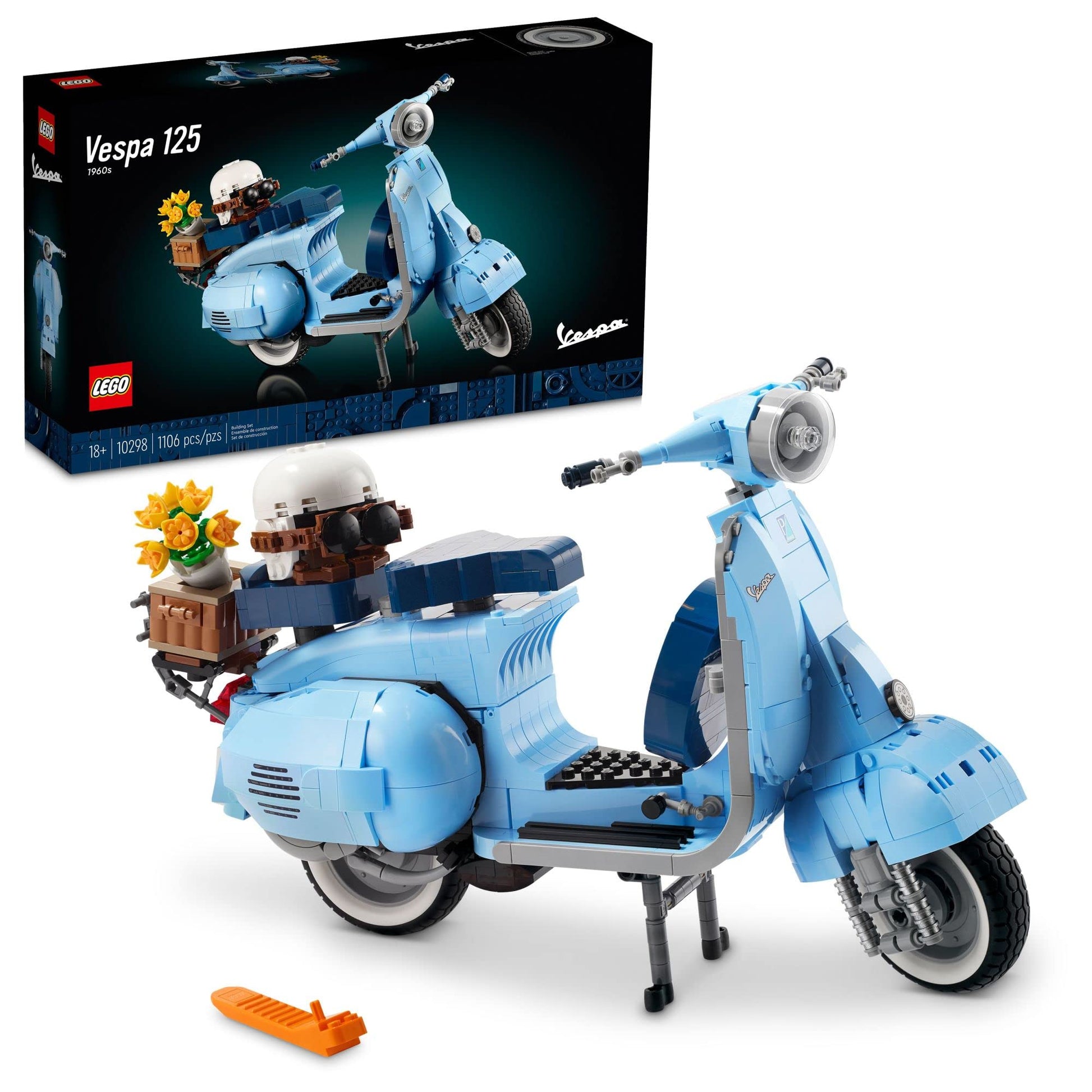 LEGO Icons Vespa 125 Model Building Kit - Vintage Italian Scooter DIY Craft Kit for Adults, Ages 18+ - Gift for Birthdays - Includes Kickstand