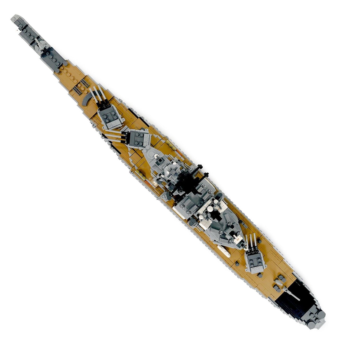 General Jim's Deluxe Edition USS Missouri Battleship Building Set - 2,631 Piece WW2 Iowa-Class Model w/Rotating Guns, Radar, Cruise Missiles, 3-Piece