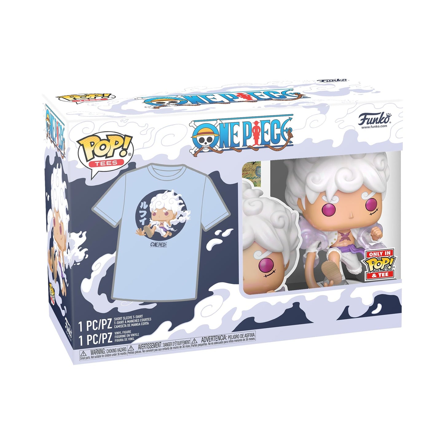 Funko Pop! & TEE: One Piece - Luffy Fifth Gear - S - T-Shirt - Clothes with Collectable Vinyl Figure - Gift Idea - Toys and Short Sleeve Top for