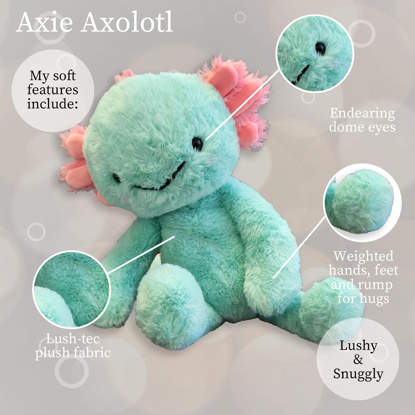 World's Softest Plush Stuffed Animal for Baby, Toddler, Kids, Adults - Adorable Toy Made from Kid-Friendly, Quality Materials - Lushee Aqua Axie