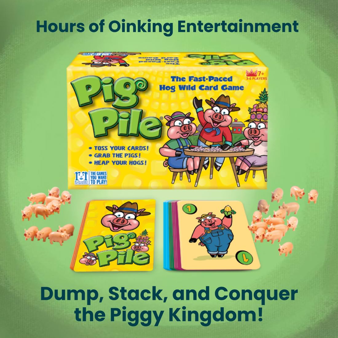R&R Games Pig Pile Card Game for Kids Ages 7+