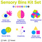 LOLO TOYS Sensory Kit for Toddlers and Kids - Includes 6 Bins with Lids, Play Tools, Sand, Feathers, Clay, Color Beads and Pom Poms Kids Box Fillers