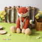 JamieCare 12" Cute and Cuddly Red Fox Stuffed Animal in Trendy Knit Overalls,Made with Premium Materials, Hypoallergenic,Warming Gift for Birthdays