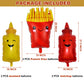 10Pcs BBQ Party Balloons,Food Themed Foil Balloons Hot Dog Hamburger Ketchup French fries Mustard Bottle for Picnic Snacks Baby Shower Birthday Party