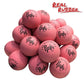Premium Rubber Ball 24 Balls Pack Pinky Bouncy Ball Colorful Display Box and Balls Combo Party Supplies Real Solid Rubber High Bounce Pink Ball Wall