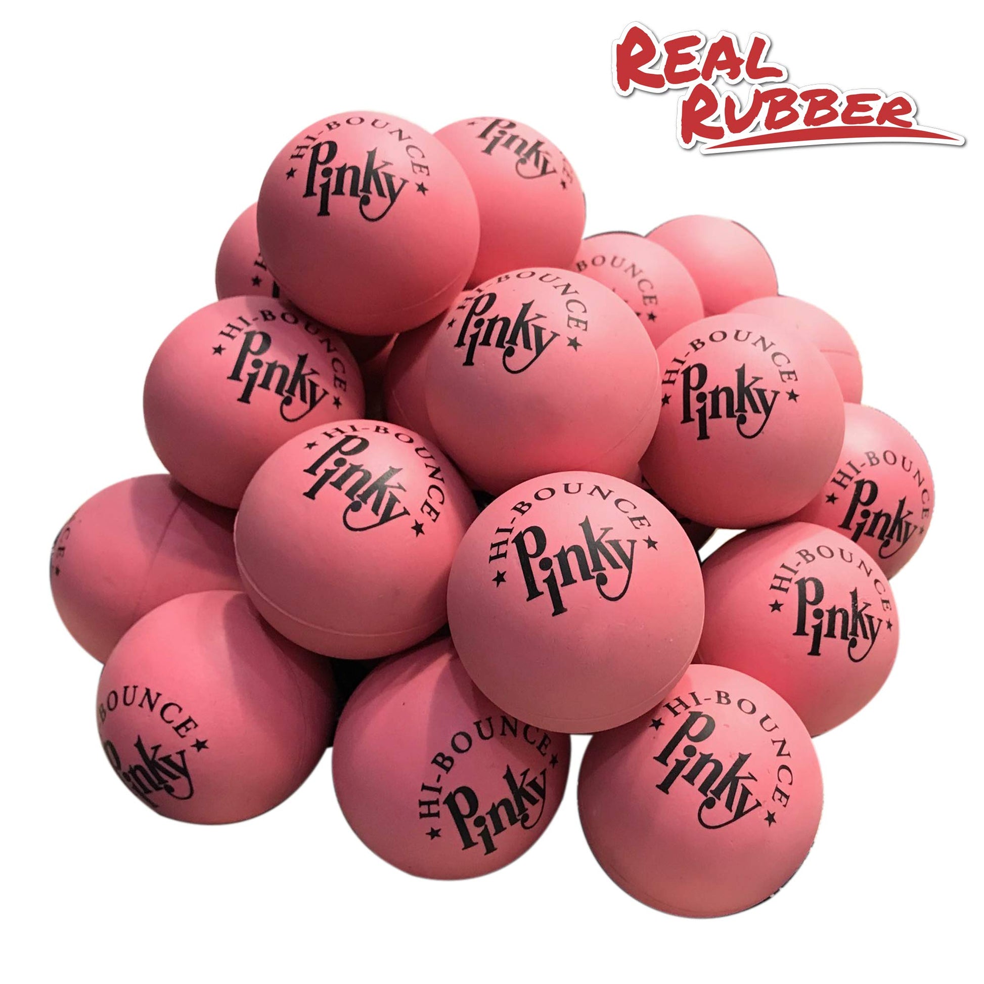 Premium Rubber Ball 24 Balls Pack Pinky Bouncy Ball Colorful Display Box and Balls Combo Party Supplies Real Solid Rubber High Bounce Pink Ball Wall