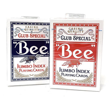 bee 2 Decks Jumbo Playing Cards Red & Blue Deck Casino Quality
