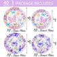 40 Pcs Butterfly Birthday Decorations Party Plates Spring Butterfly Disposable Paper Plates 4 Designs Tableware for Butterfly Theme Girls Baby Shower