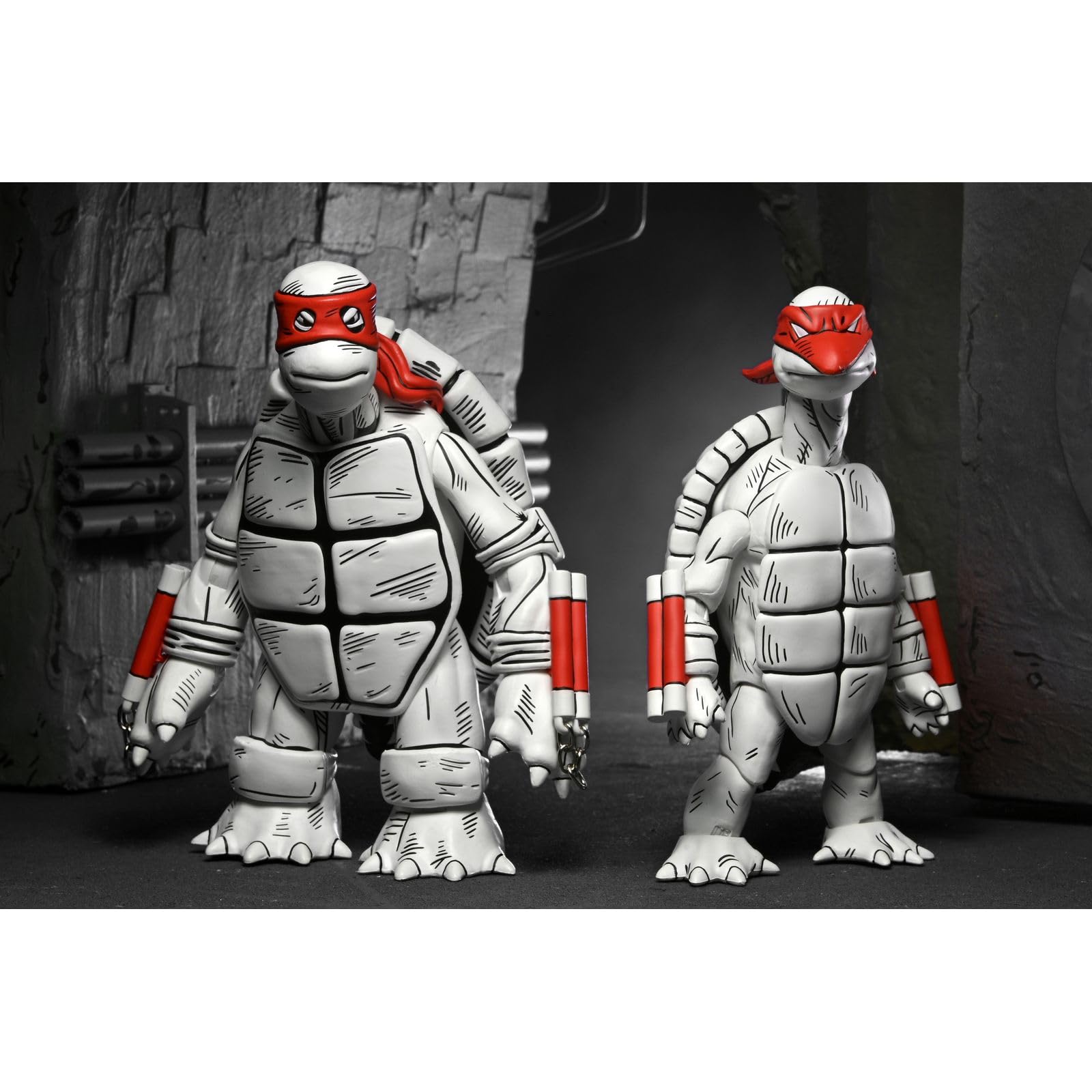 Teenage Mutant Ninja Turtles Black and White First Turtles 7" Action Figures, Set of 2