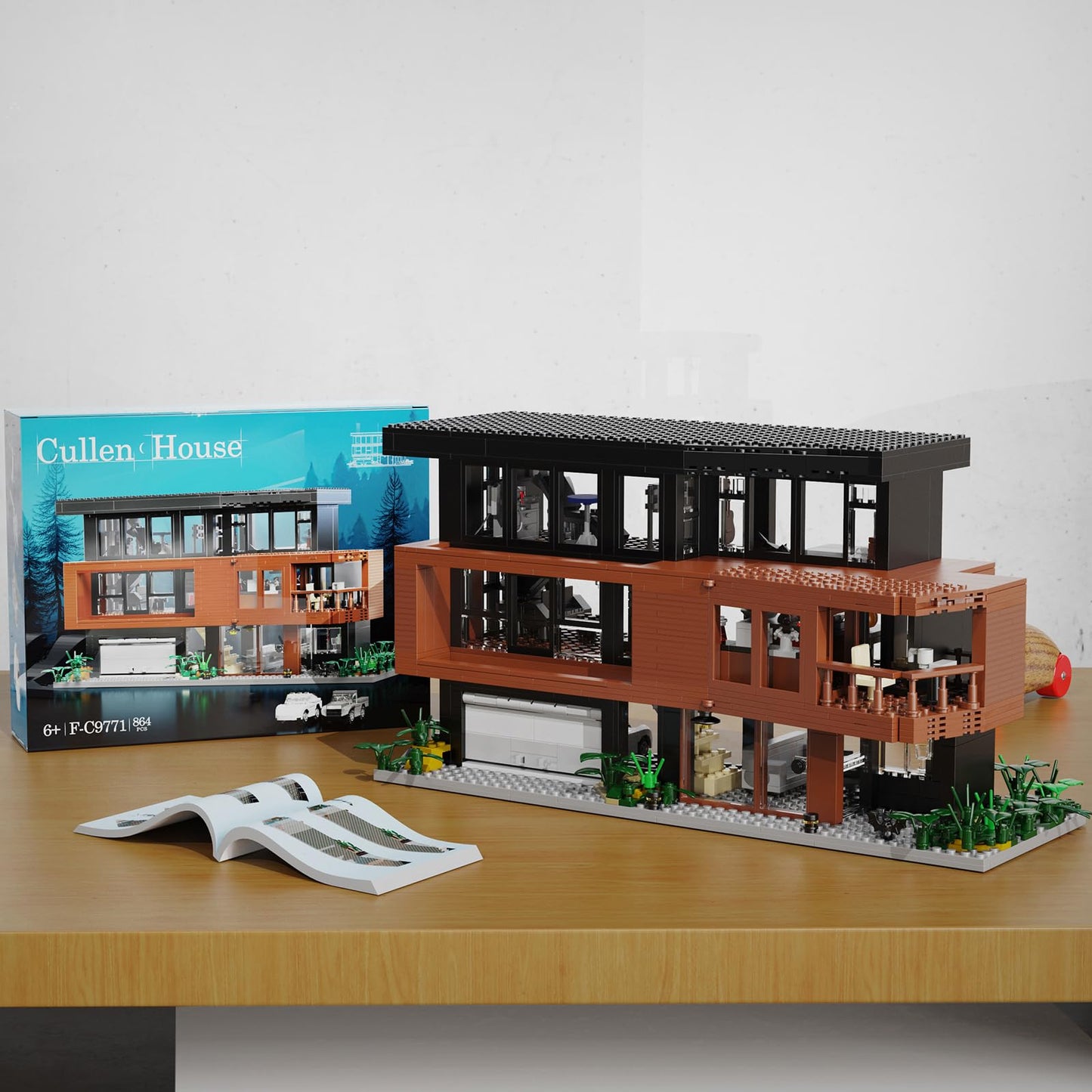 House Building Set Compatible with Lego Architecture Blocks Valentine Romance Films Fans House Creative Present for Adult Halloween Christmas (864