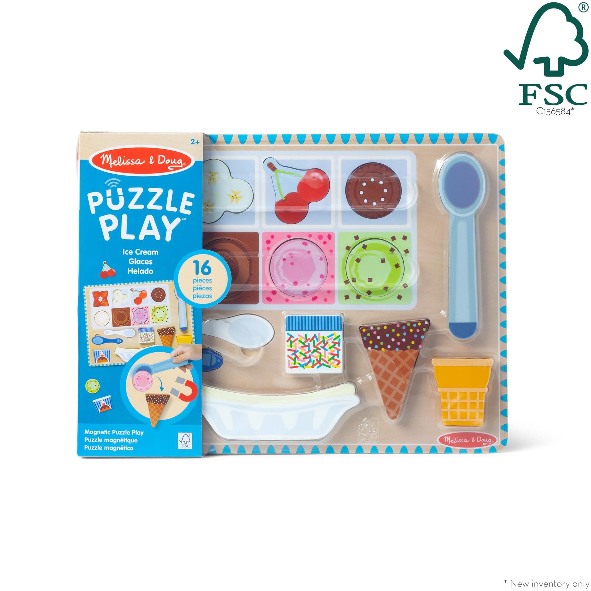 Melissa & Doug Wooden Magnetic Ice Cream, Puzzle & Pretend Play Food Set